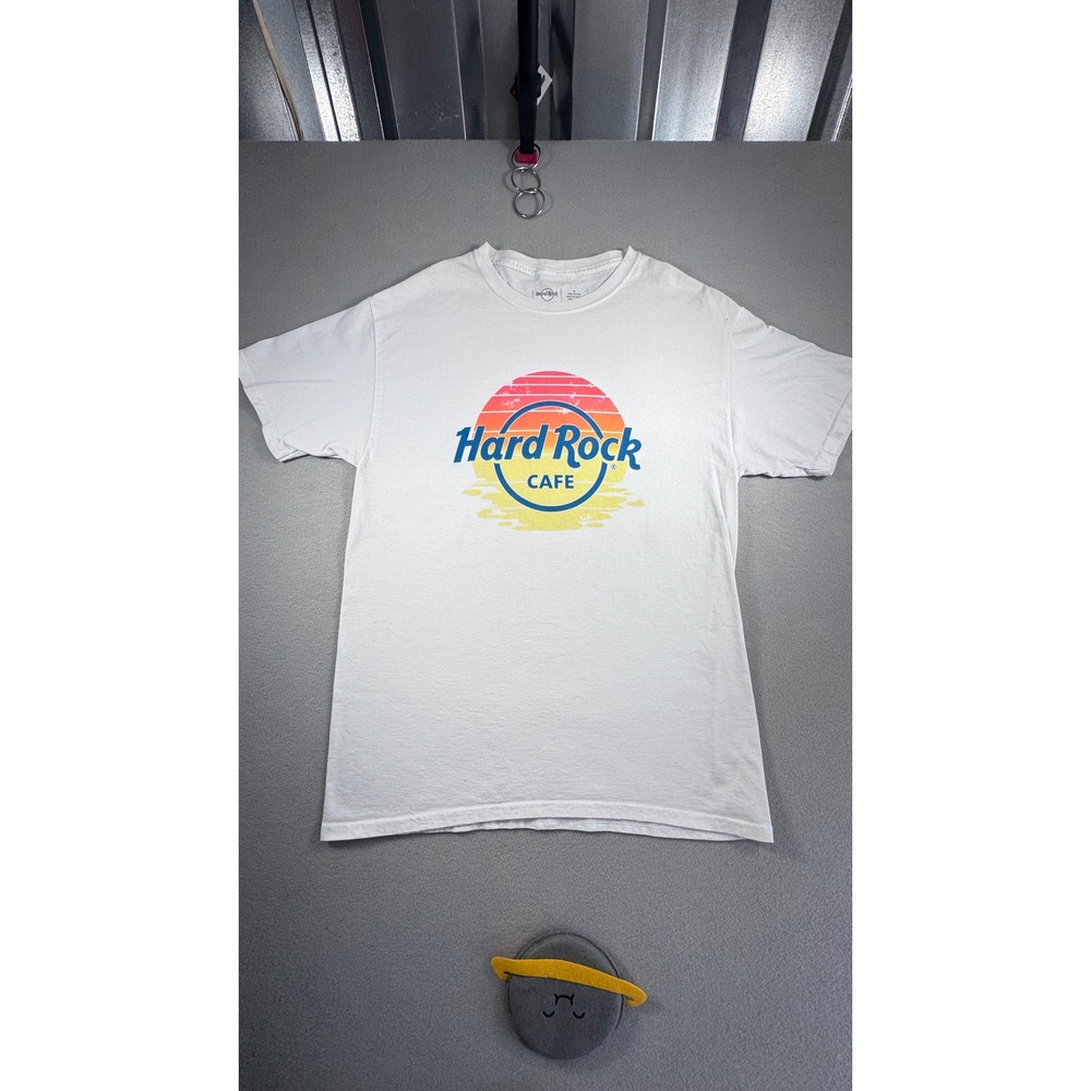 Hard Rock Cafe Maui Graphic T-Shirt White Mens Large Short Sleeve Cotton Teeโ